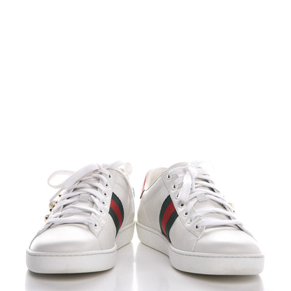 Gucci Calfskin Web Pearl Studded Ace Sneakers 36.5 White 5 of 11