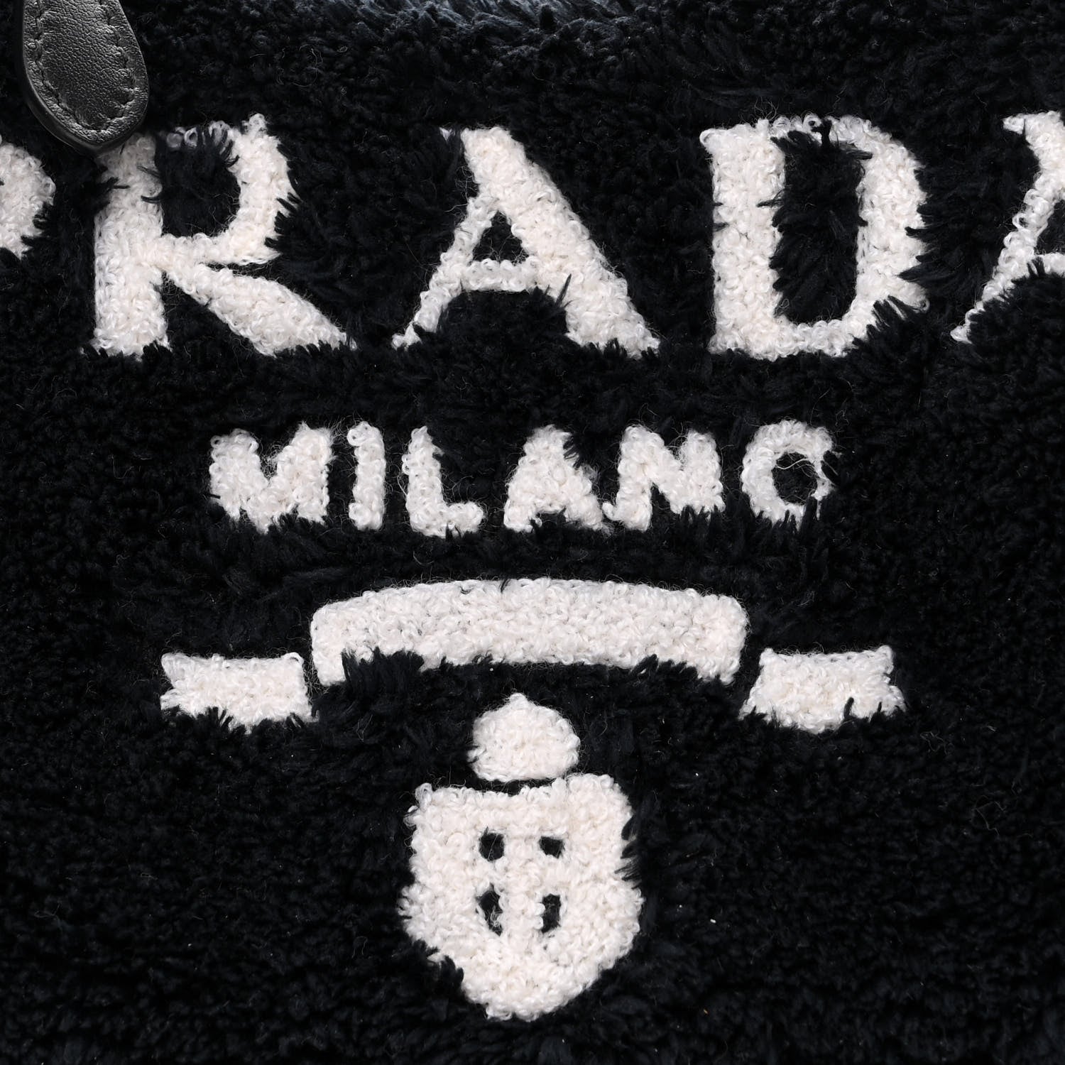 Prada Terry Cloth Mini Re-Edition 2000 Bag Black White 8 of 10