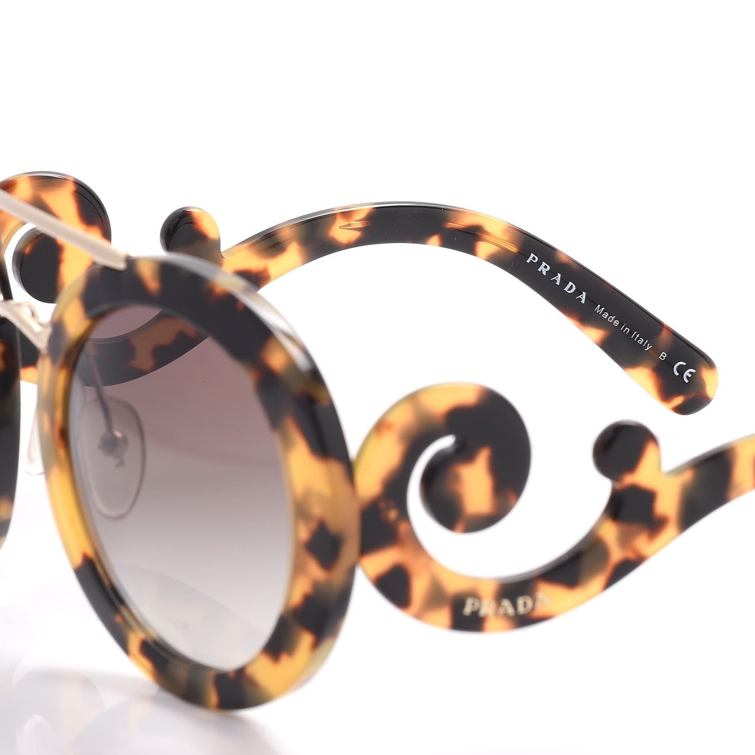 Prada Baroque Sunglasses SPR 13S Havana 6 of 9