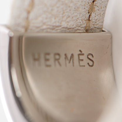 Hermes Palladium Epsom Collier De Chien CDC Ring 9 White 3 of 5
