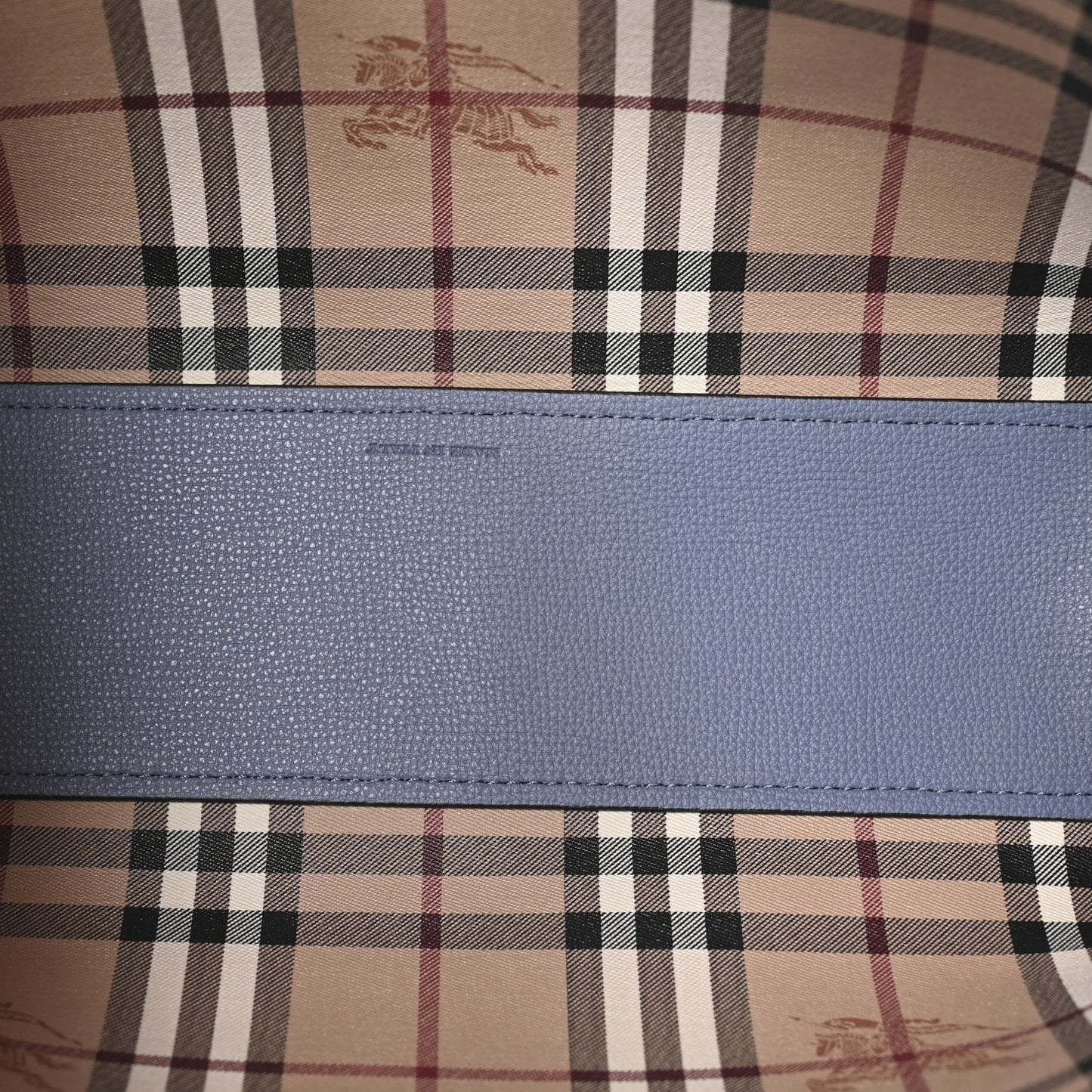 Calfskin Haymarket Check Small Reversible Tote Slate Blue