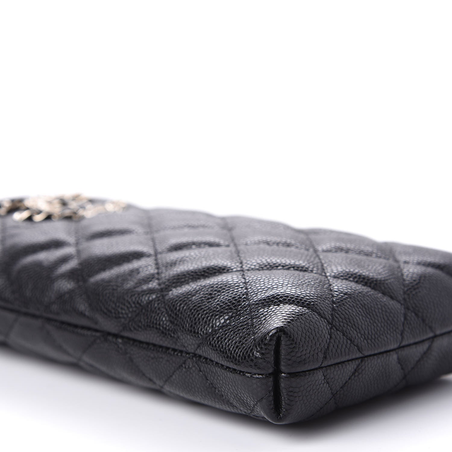 Chanel Caviar Quilted French New Wave Phone Holder With Chain Black 15 of 22