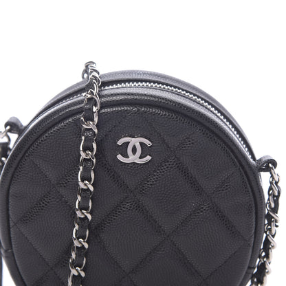 Chanel Caviar Quilted Round Clutch With Chain Black 10 of 11