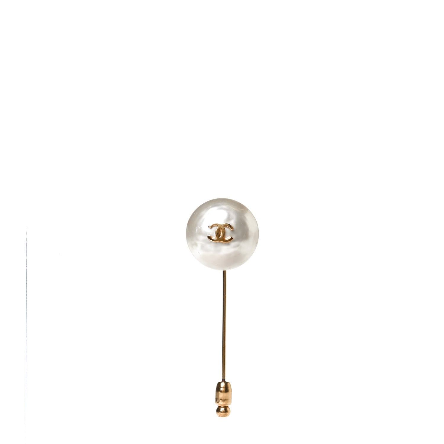 Chanel Pearl CC Pin Gold 1 of 3