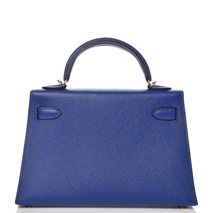 Hermes Epsom Mini Kelly Sellier 20 Bleu Electrique 4 of 25