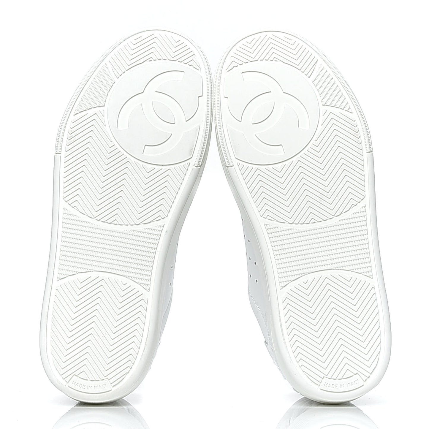 Calfskin Womens Logo Sneakers 35 White