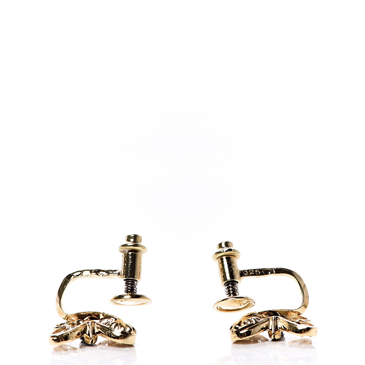 Van Cleef & Arpels 18K Yellow Gold Diamond Sapphire Butterfly Earrings 3 of 5