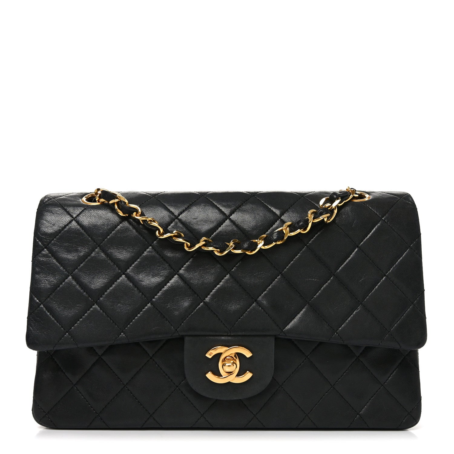 Chanel Lambskin Quilted Medium Double Flap Black 1 of 10