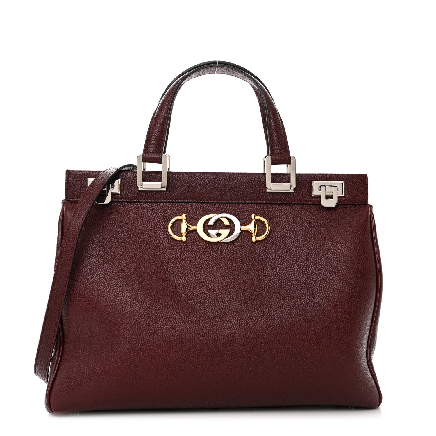 Gucci Grainy Calfskin Medium Zumi Top Handle Bag Vintage Bordeaux 1 of 11
