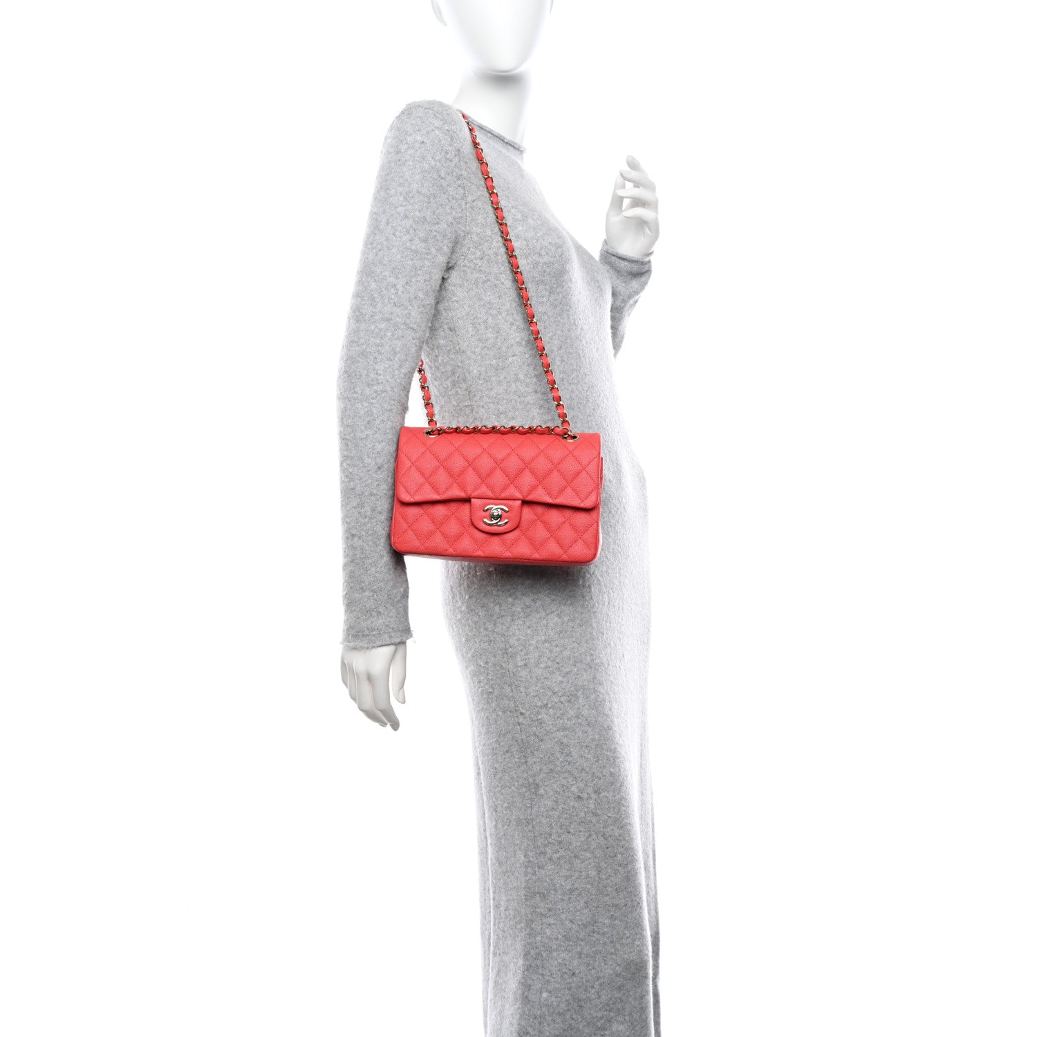 Chanel Caviar Quilted Small Double Flap Red 2 of 11