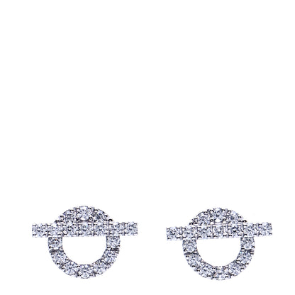 Hermes 18K White Gold Diamond Finesse Earrings 1 of 5