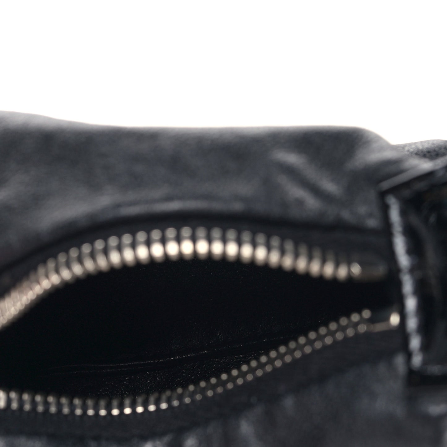 Patent Mademoiselle Lock Convertible Wrist Clutch Bag Black