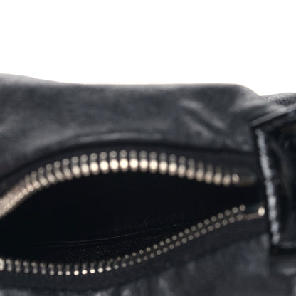 Chanel Patent Mademoiselle Lock Convertible Wrist Clutch Bag Black 7 of 11