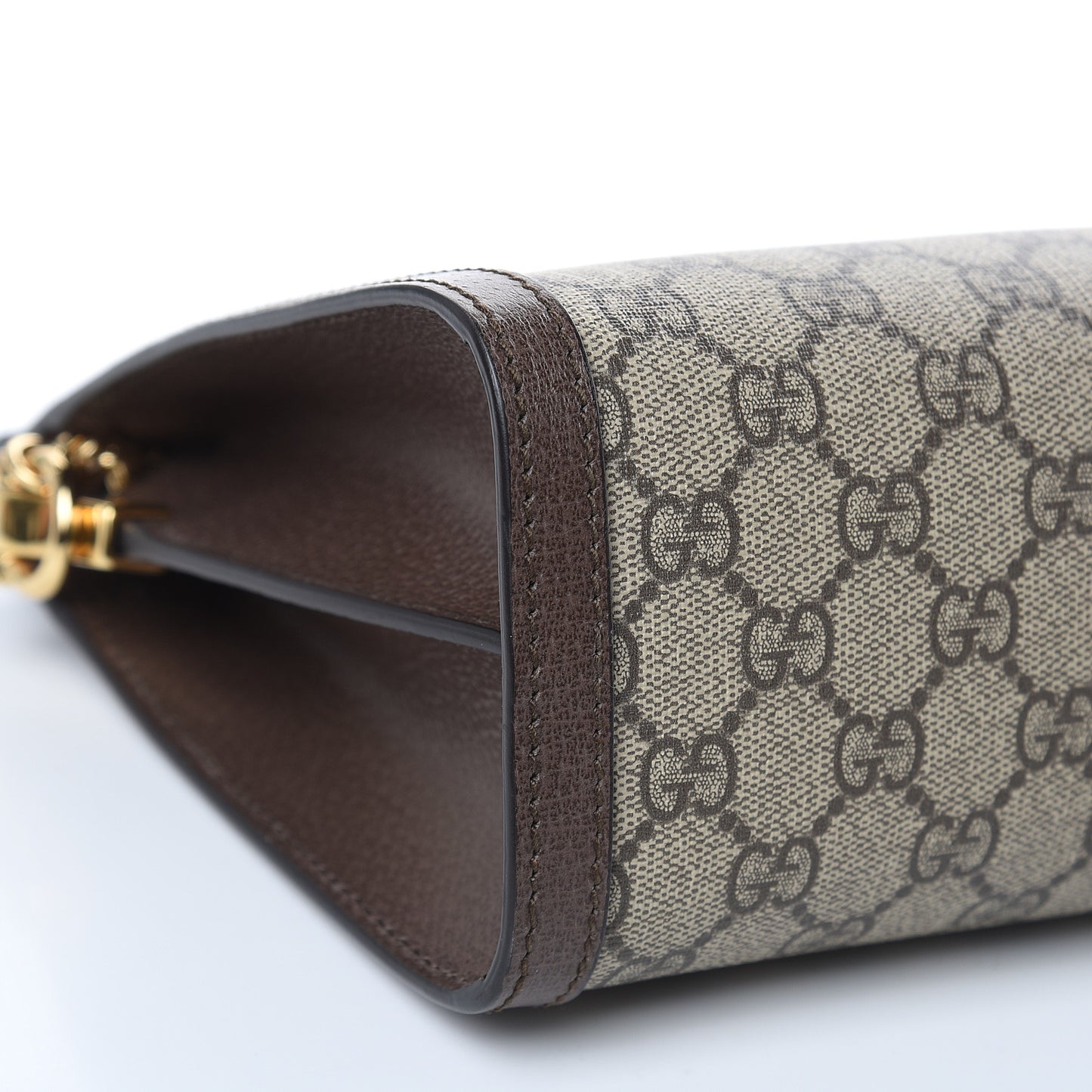 GG Supreme Monogram Web Medium Ophidia Chain Shoulder Bag Brown