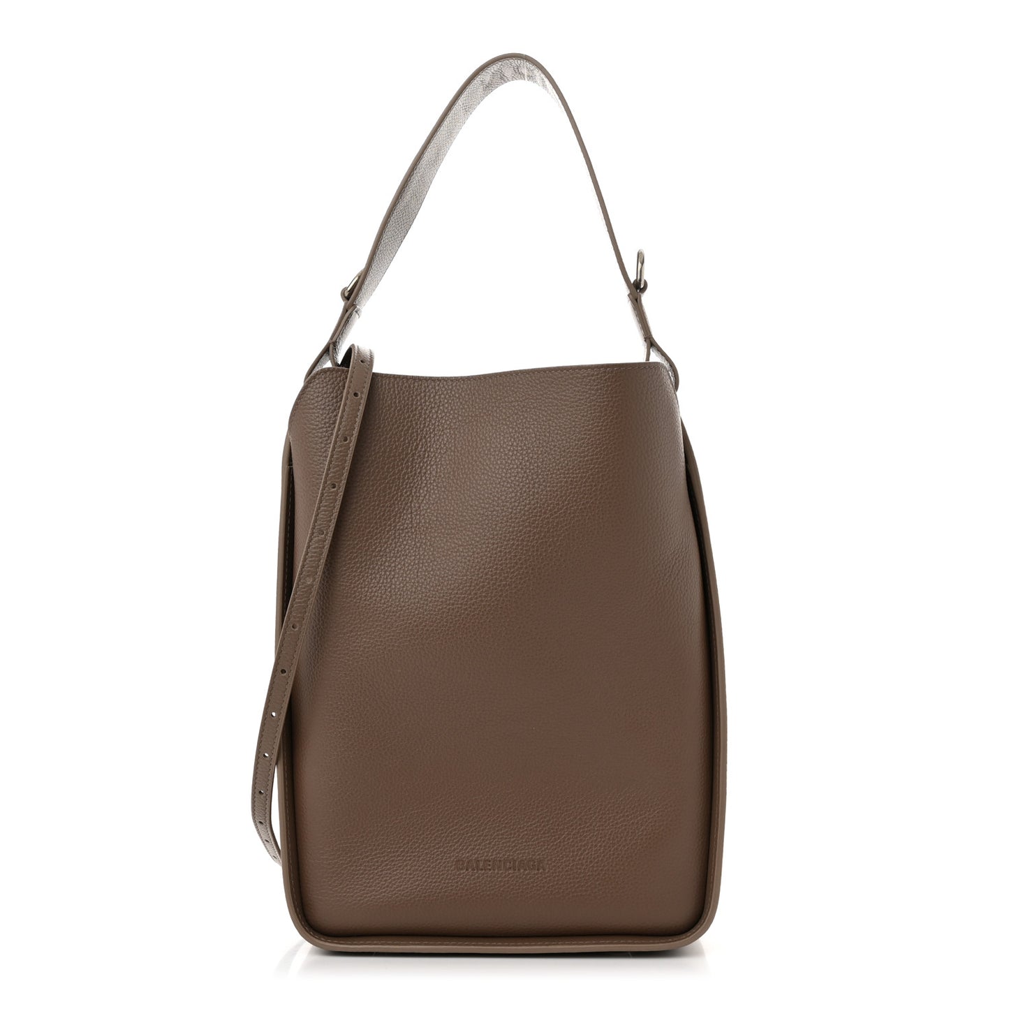Calfskin Logo Embossed Small Tool 2.0 North-South Tote Mink Grey