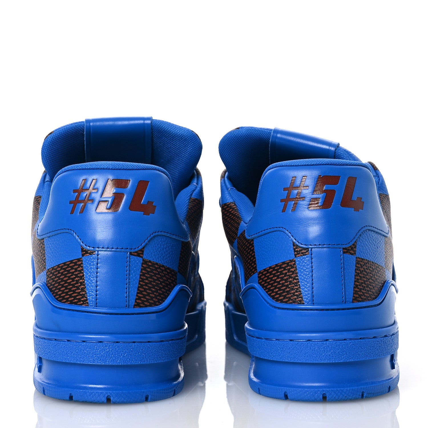 Louis Vuitton Damier Pop Grained Calfskin Mens LV Trainer Sneakers 10 Blue 5 of 11