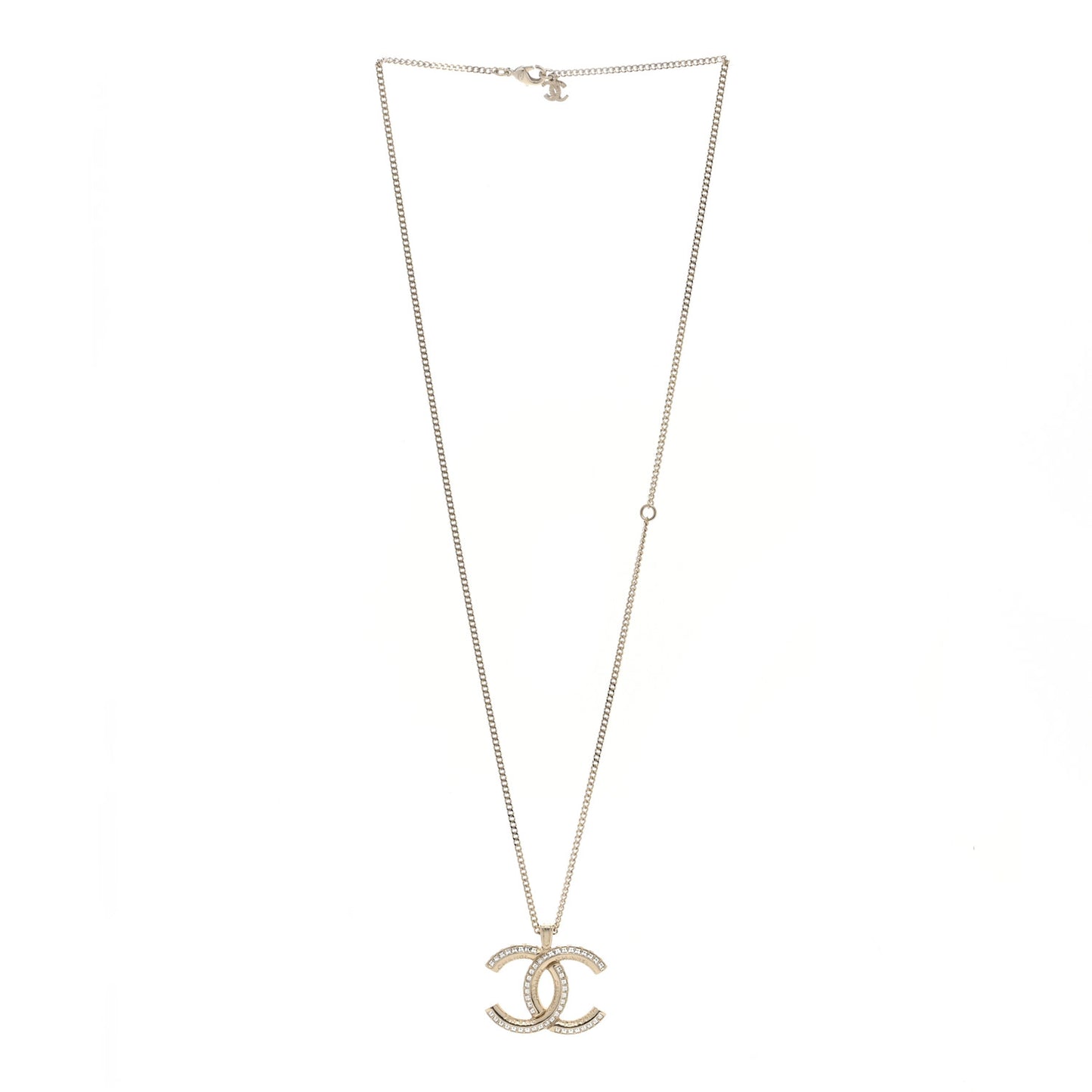 Crystal CC Chain Necklace Gold