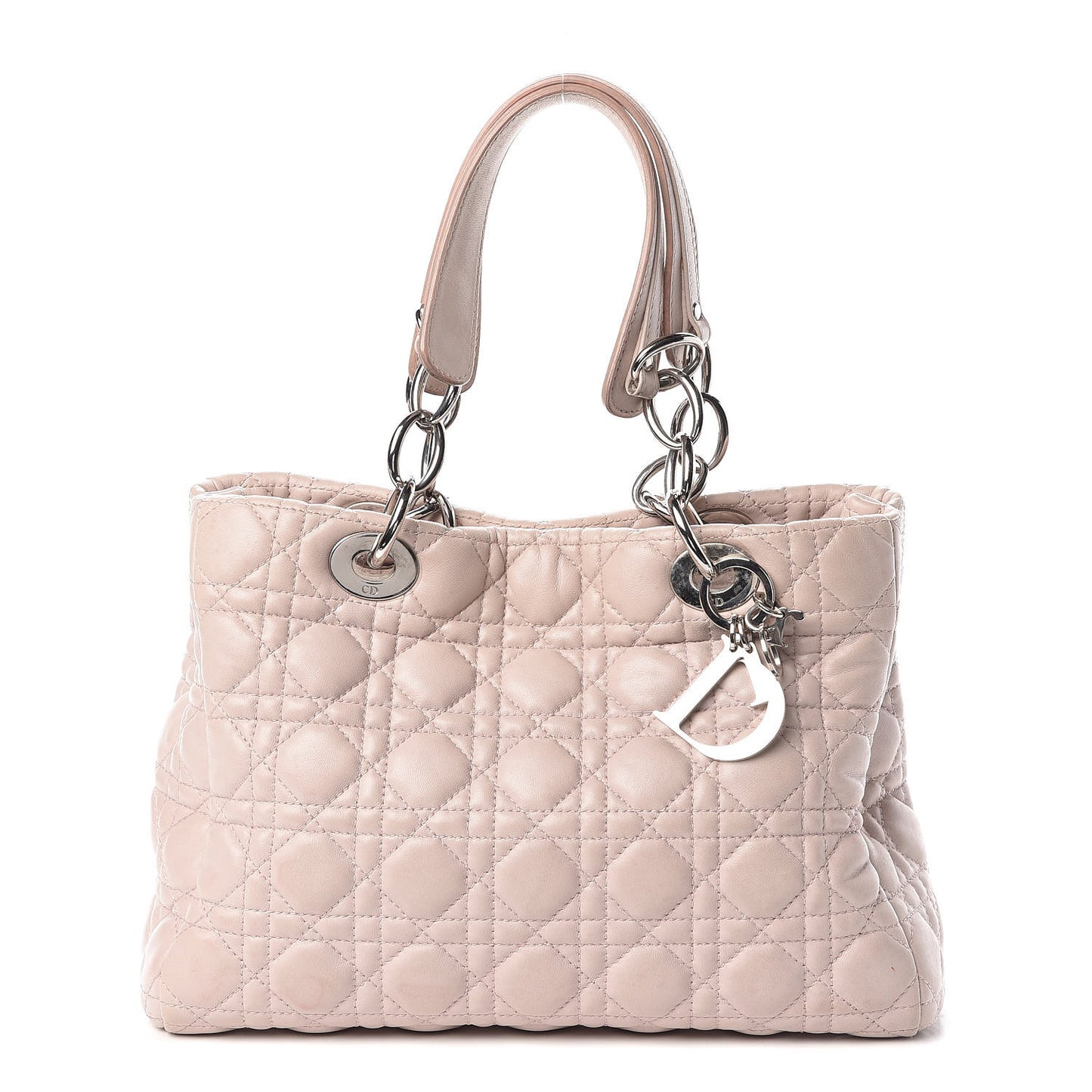 Lambskin Cannage Small Dior Soft Shopping Tote Light Pink