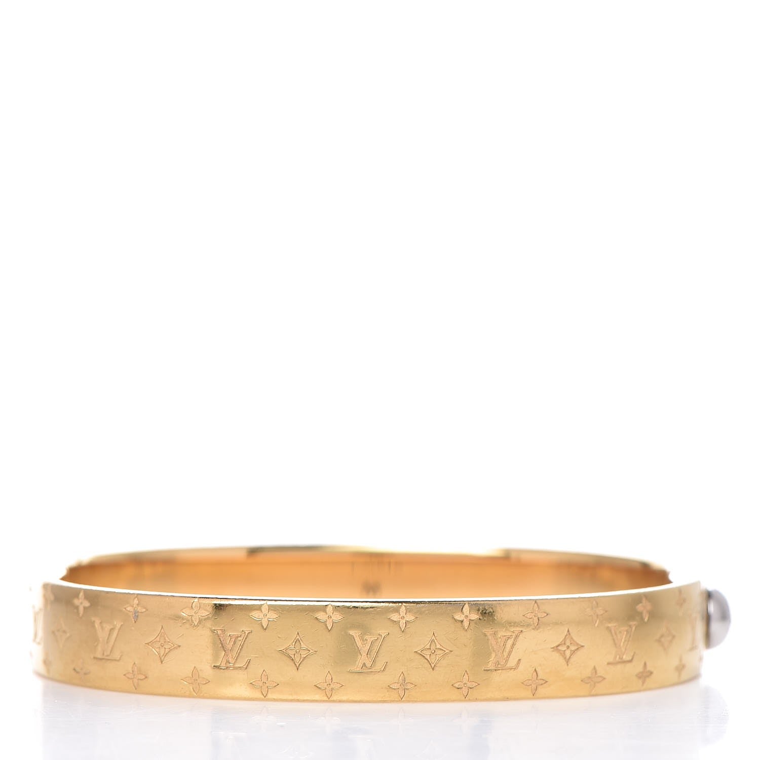 Louis Vuitton Brass Monogram Nanogram Cuff M Gold 3 of 6