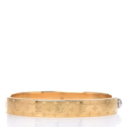 Louis Vuitton Brass Monogram Nanogram Cuff M Gold 3 of 6
