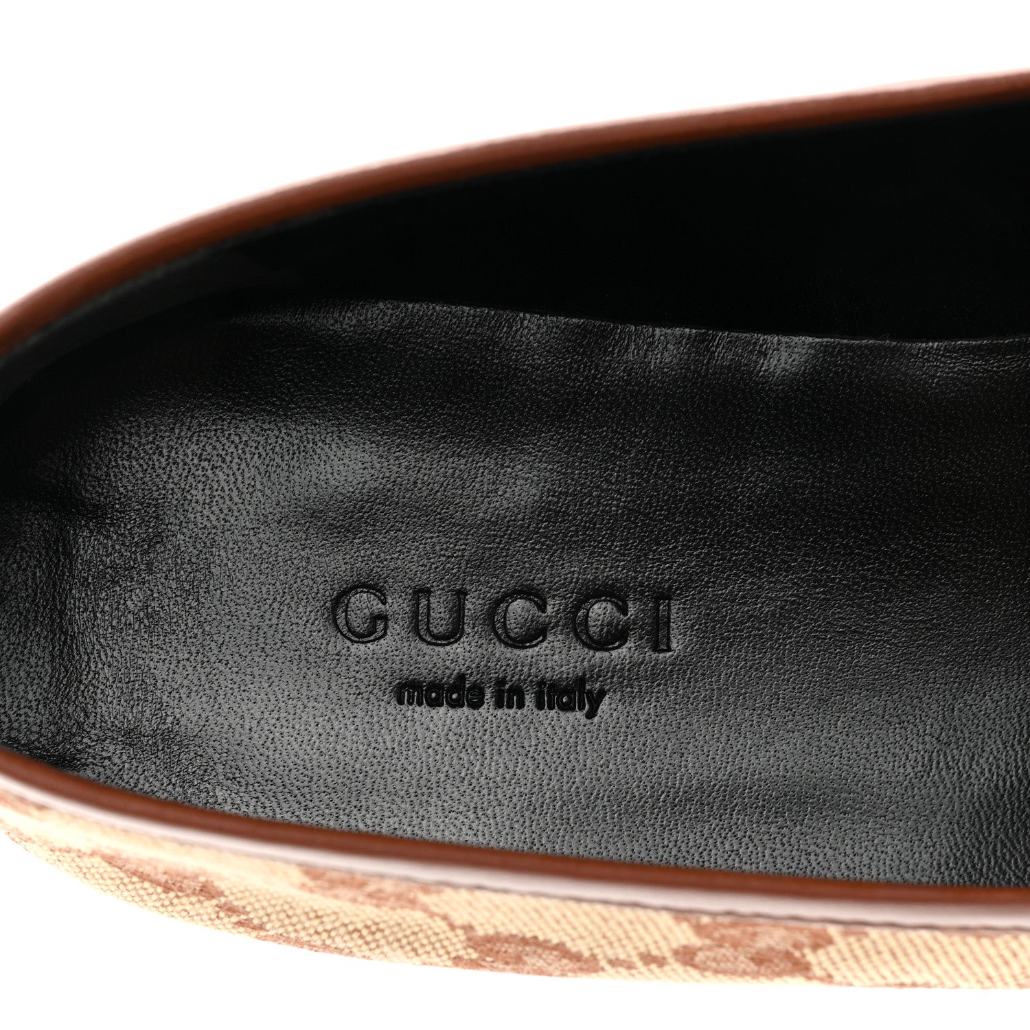 Gucci Canvas GG Monogram Horsebit Womens Jordaan Loafers 37.5 Beige Ruggine Rust 7 of 11