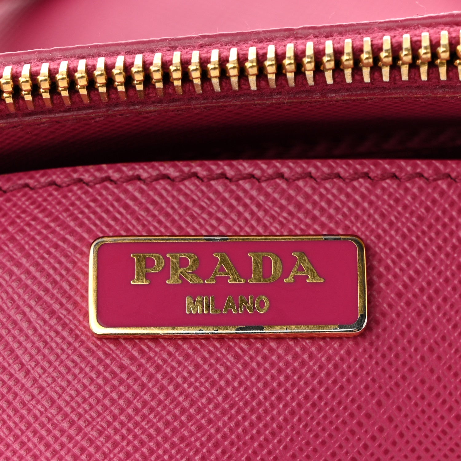 Prada Saffiano Lux Micro Galleria Double Zip Tote Fuxia 6 of 13