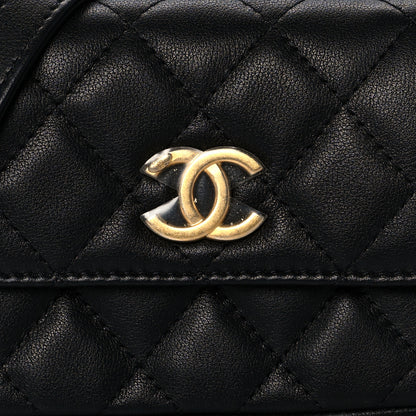 Chanel Calfskin Quilted About Pearls Card Holder Flap With Chain Black 9 of 12