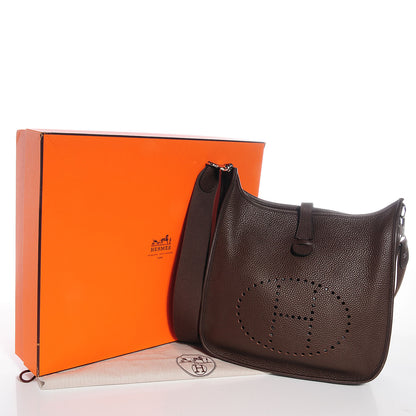 Hermes Taurillon Clemence Evelyne III PM Chocolate 5 of 8