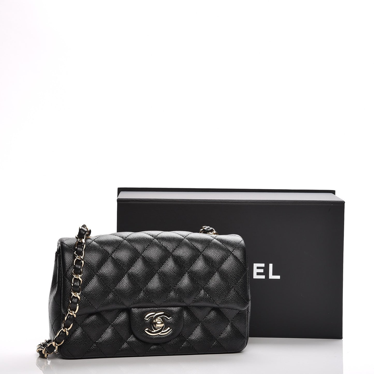 Caviar Quilted Mini Rectangular Flap Black