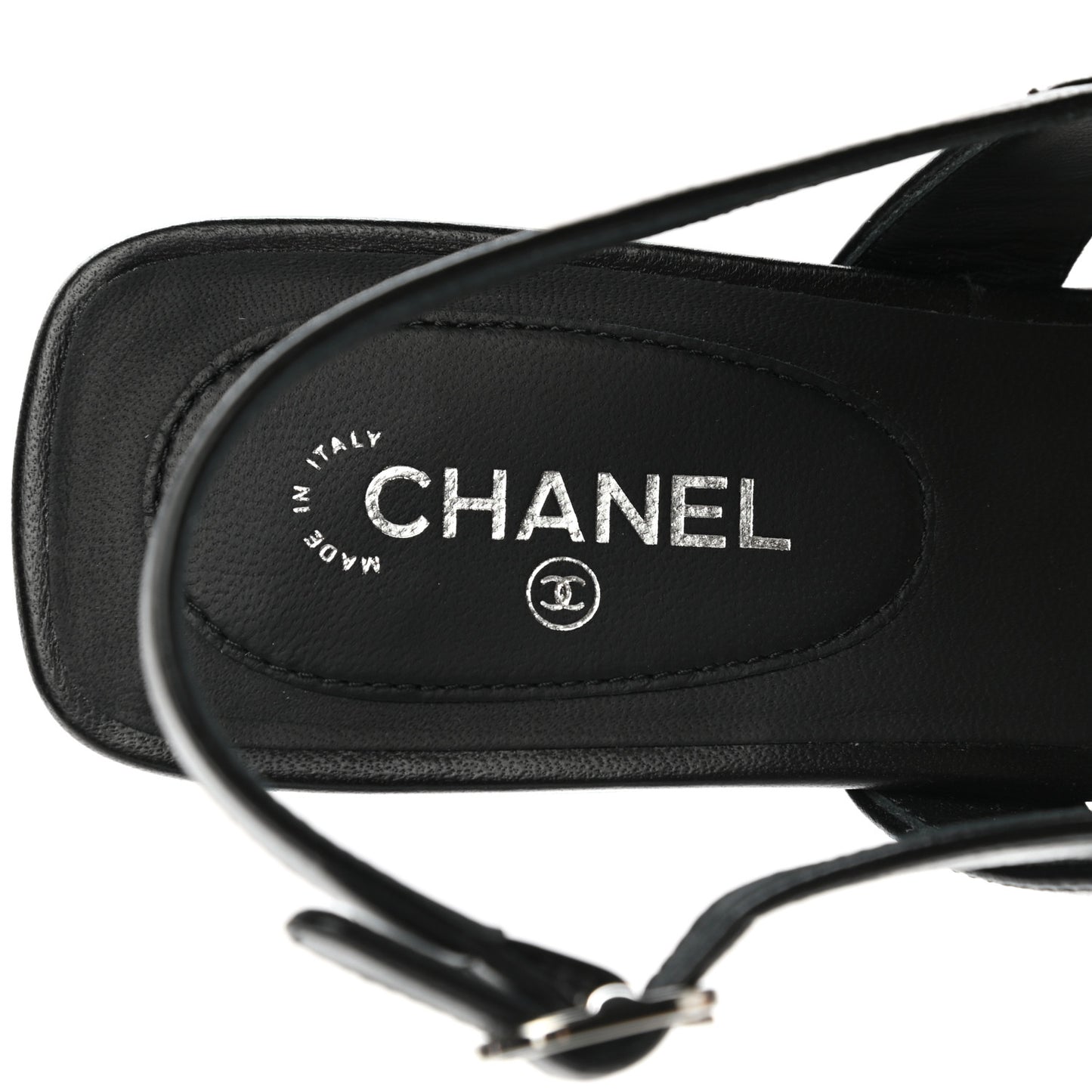 Lambskin Camellia Thong Sandals 36.5 Black White