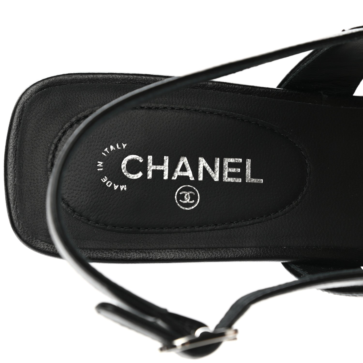 Chanel Lambskin Camellia Thong Sandals 36.5 Black White 7 of 9