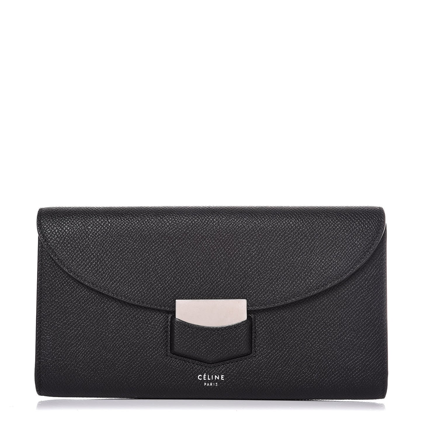 Grained Calfskin Large Trotteur Multifunction Flap Wallet Black
