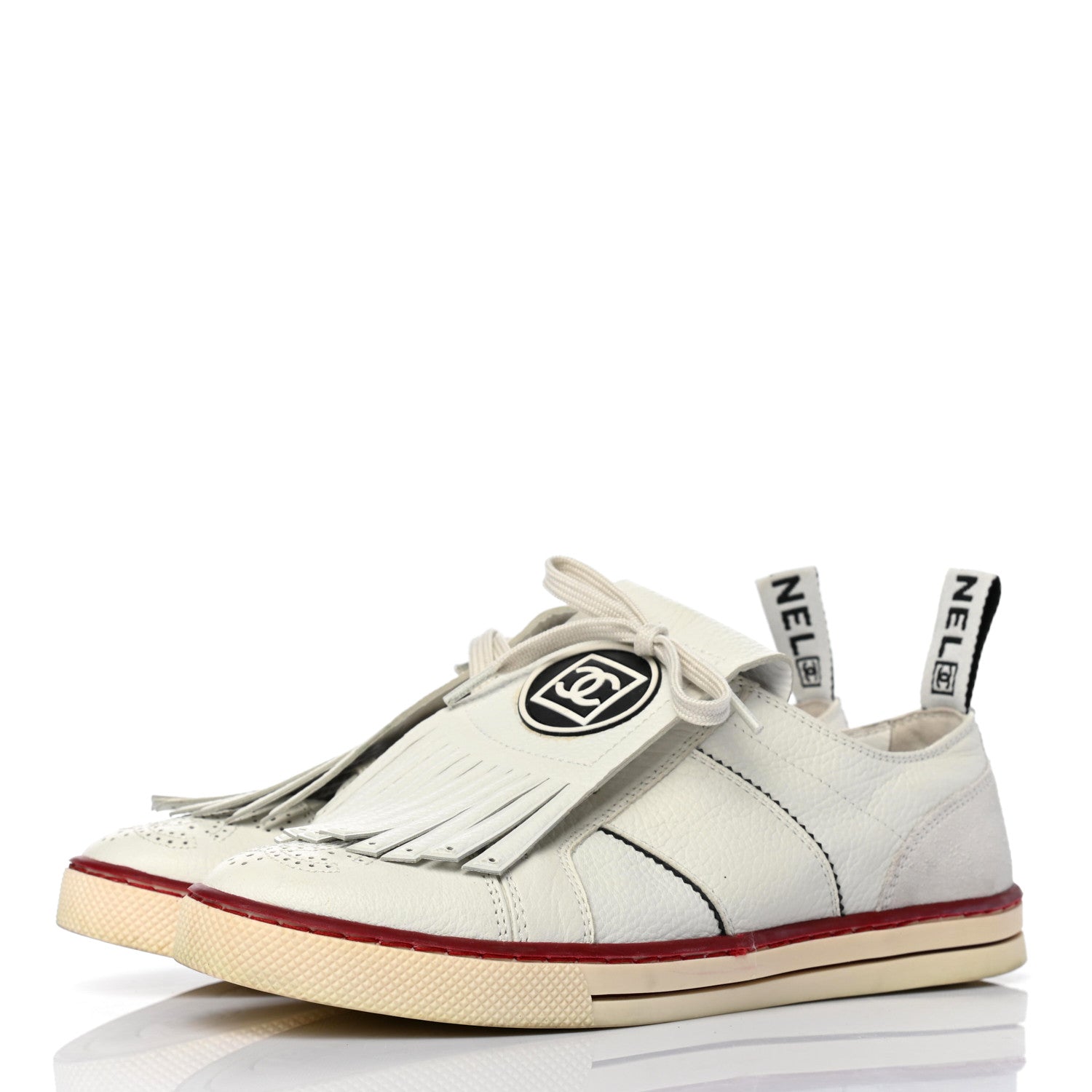 Chanel Calfskin Fringe Golf Tennis 37.5 White 3 of 14
