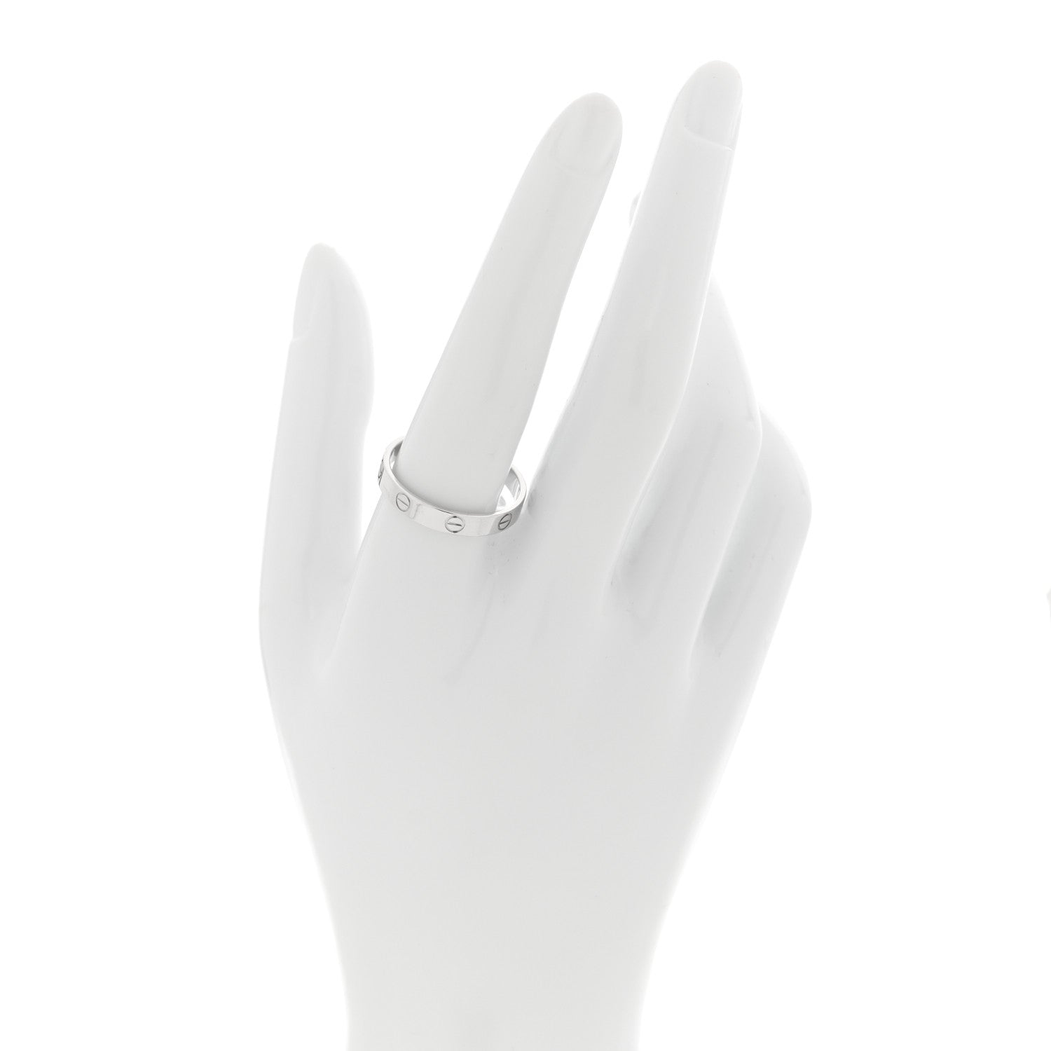 Cartier 18K White Gold 3.5mm LOVE Wedding Band Ring 61 9.5 2 of 4