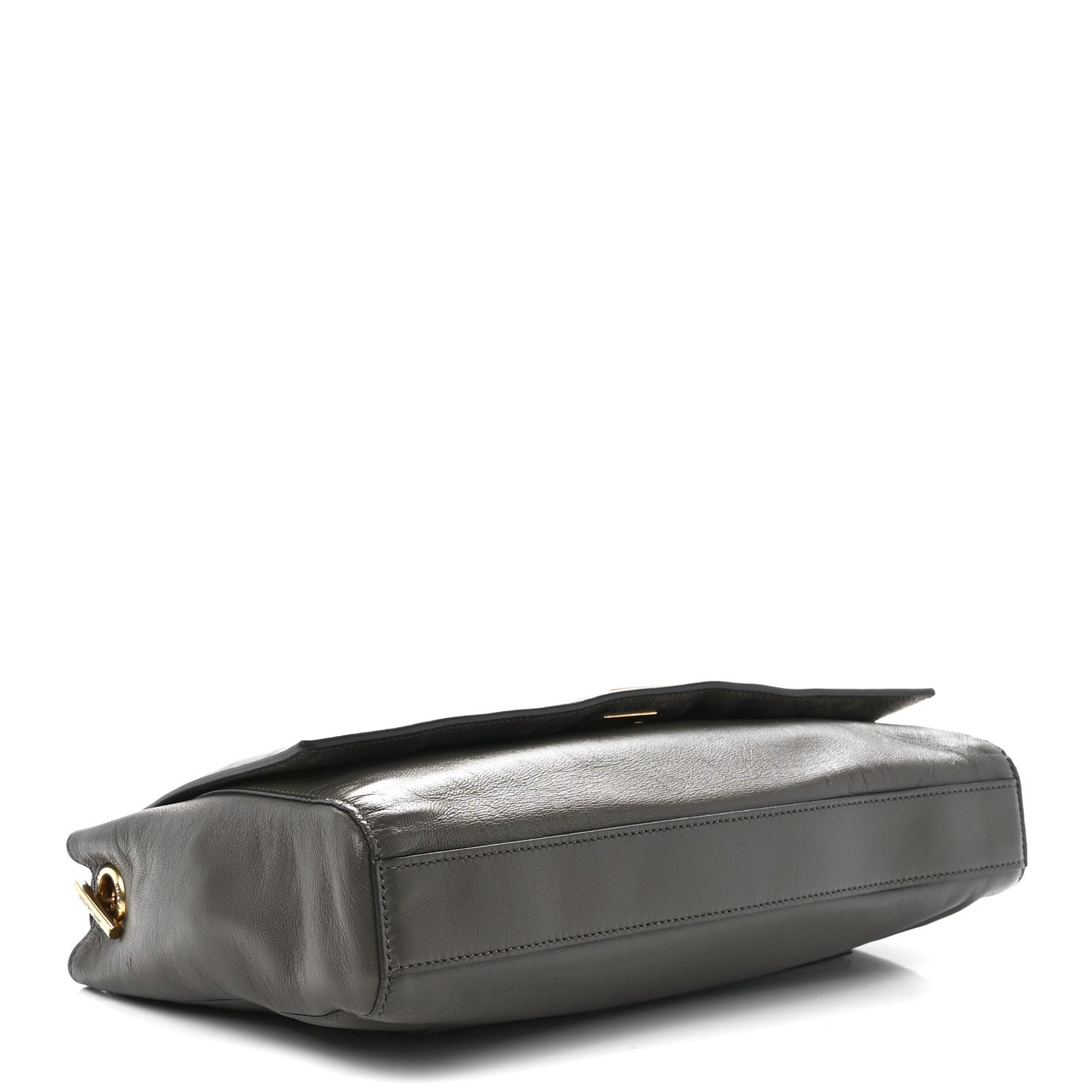 Smooth Calfskin Suede Medium Reversible Monogram Kate Satchel Grey Khaki