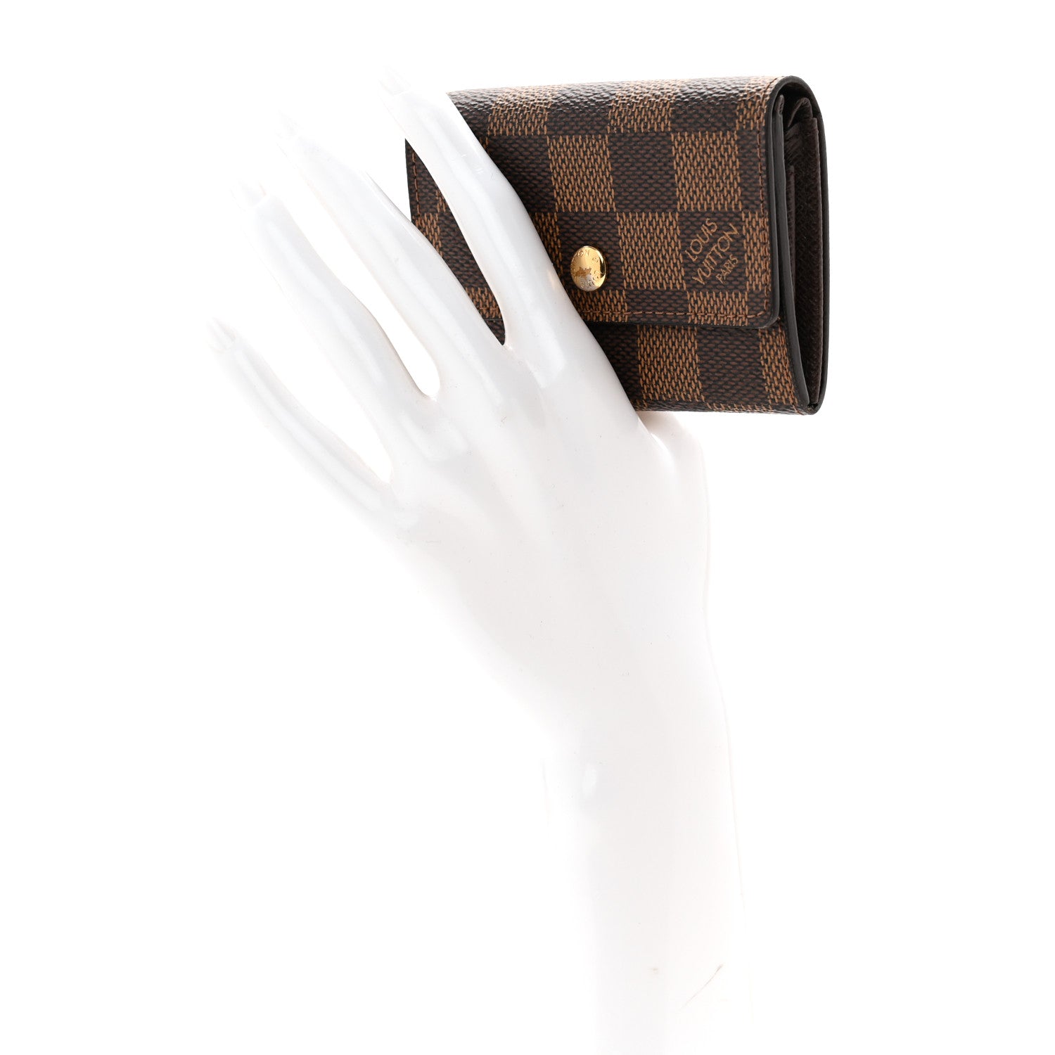 Louis Vuitton Damier Ebene Porte-Monnaie Plat Coin Purse 2 of 6