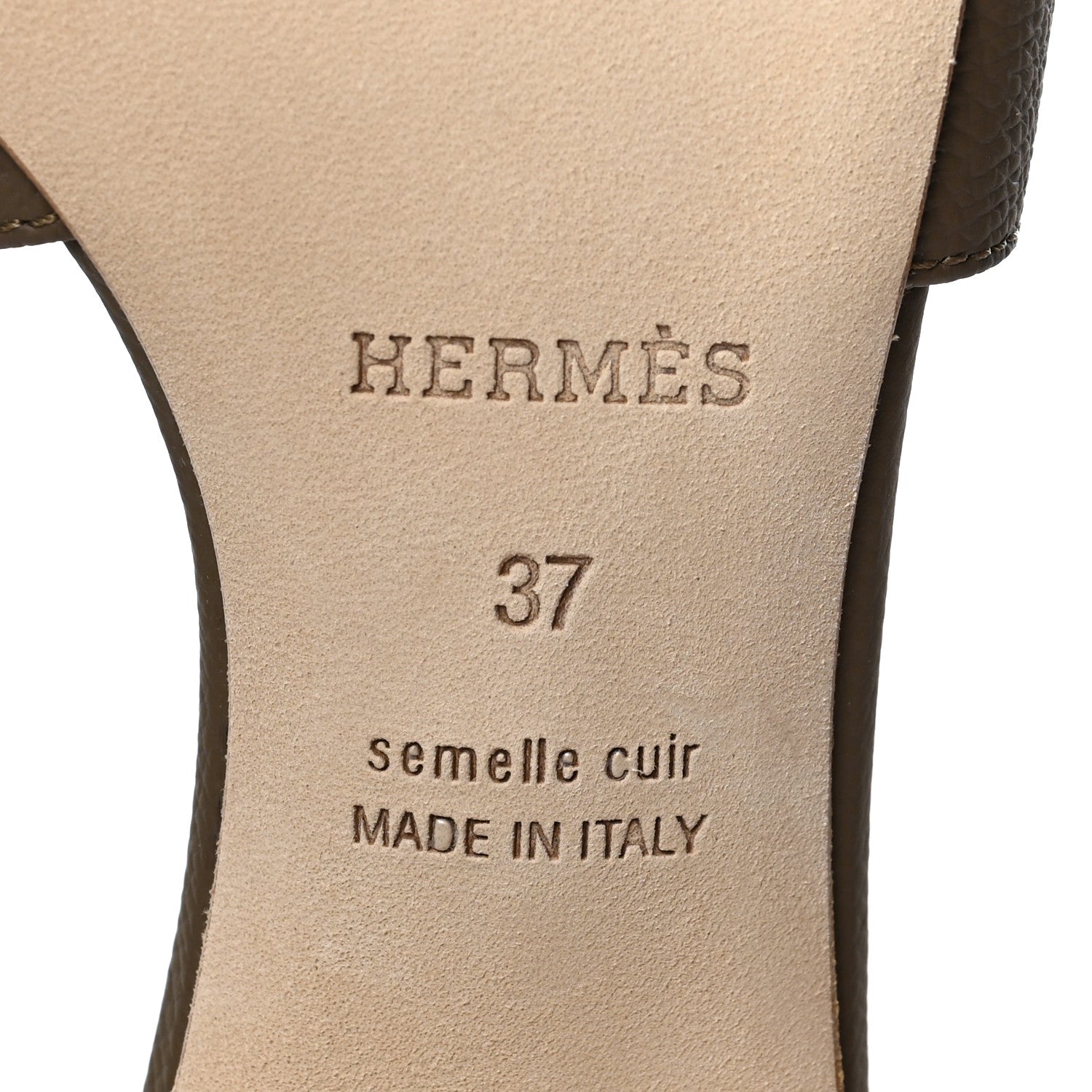 Hermes Epsom Oasis Sandals 37 Etoupe 7 of 9