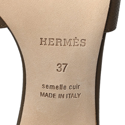Hermes Epsom Oasis Sandals 37 Etoupe 7 of 9