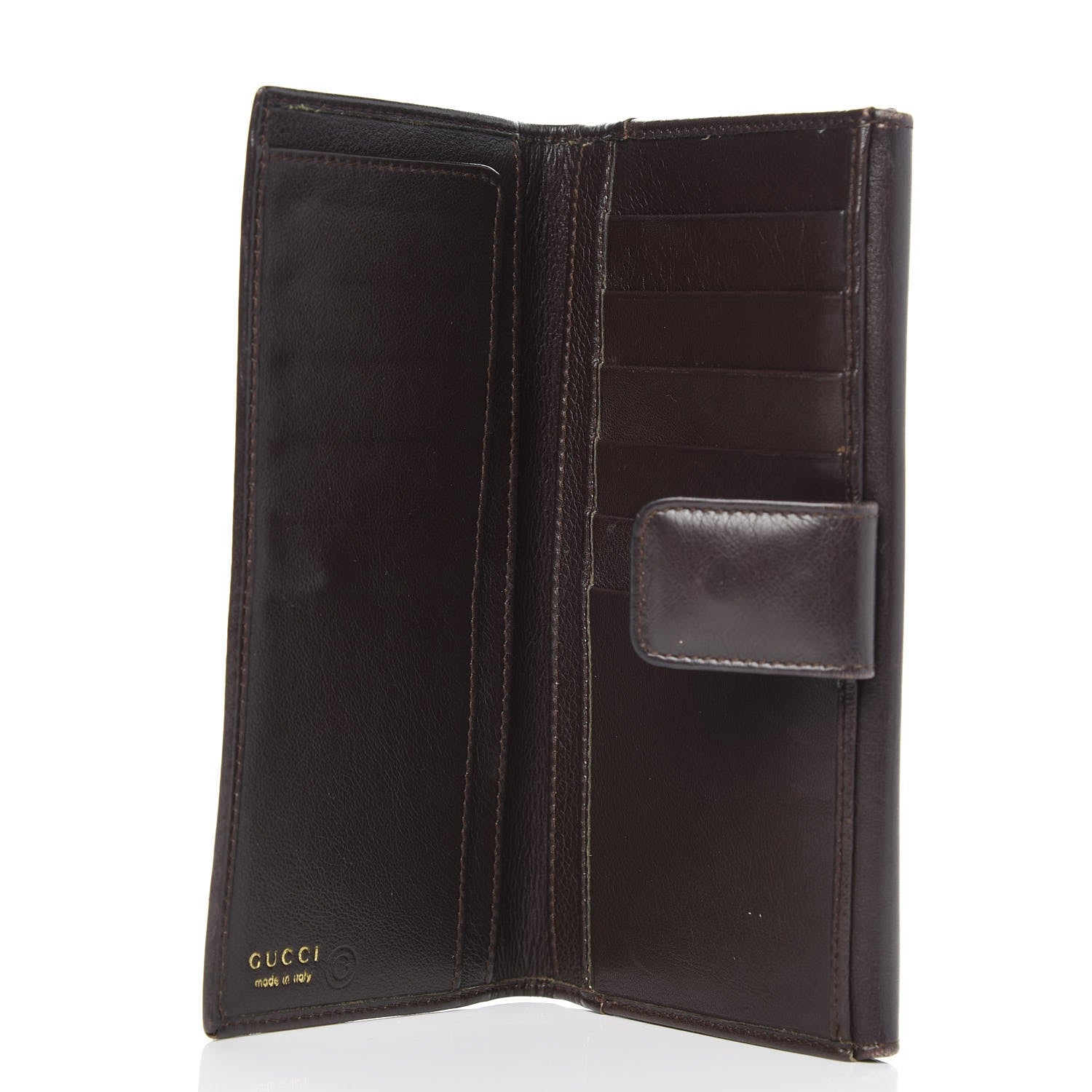 Gucci Calfskin Bamboo Continental Wallet Brown 5 of 16