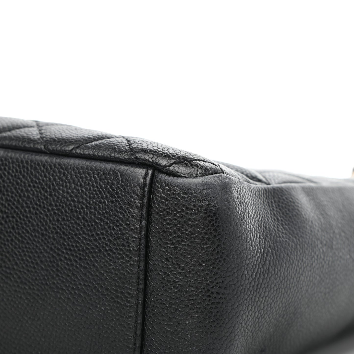 Caviar Quilted Petit Shopping Tote PST Black