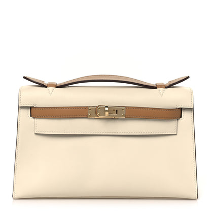 Hermes Swift Horseshoe Kelly Pochette Clutch Nata Biscuit 1 of 11