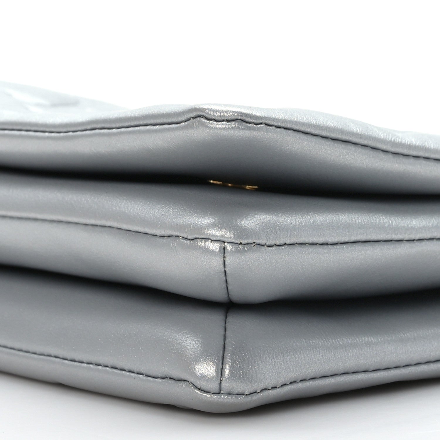 Louis Vuitton Metallic Lambskin Embossed Monogram Pochette Coussin Silver 9 of 9