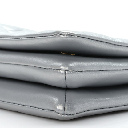 Louis Vuitton Metallic Lambskin Embossed Monogram Pochette Coussin Silver 9 of 9