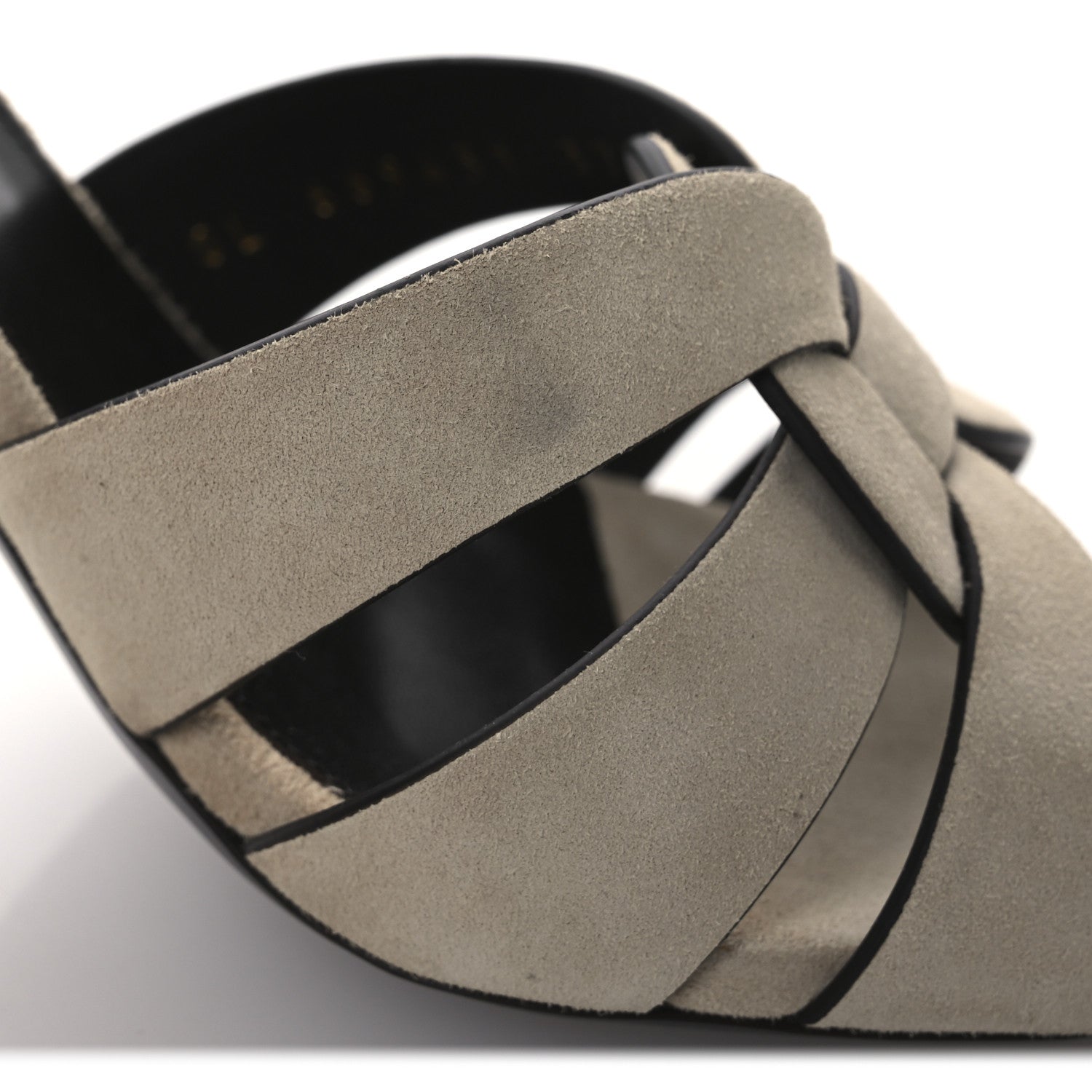 Saint Laurent Suede Tribute 85 Slide Sandals 37.5 Sand 12 of 13