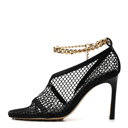 Bottega Veneta Mesh Nappa Chunky Chain Sandals 37 Black 1 of 7