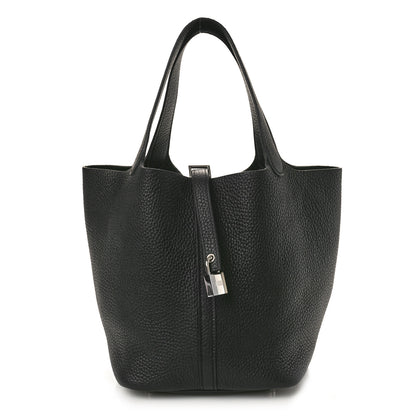 Hermes Taurillon Clemence Picotin Lock 22 MM Black 1 of 11