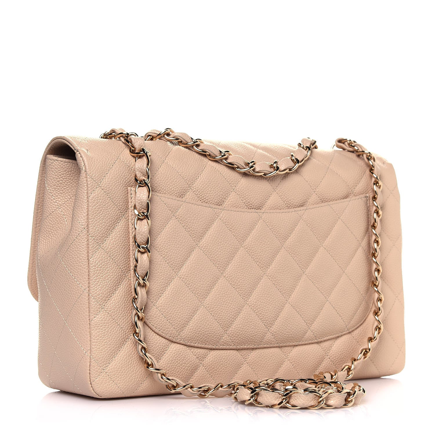 Chanel Caviar Quilted Jumbo Single Flap Beige Clair 3 of 13