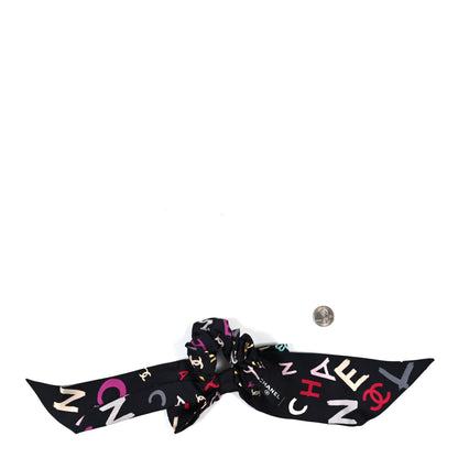 Chanel Silk Bow CC Scrunchie Black Multicolor Black 2 of 3
