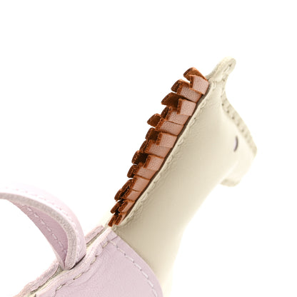 Hermes Milo Lambskin Grigri Rodeo Horse Bag Charm MM Craie Gold Mauve Pale 4 of 4