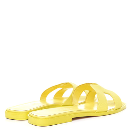 Hermes Epsom Oran Sandals 36 Jaune Pollen 4 of 9